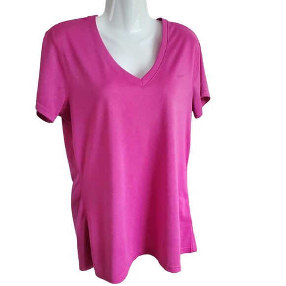 HOT PINK NIKE DRI-FIT TOP SIZE L - Picture 1 of 6